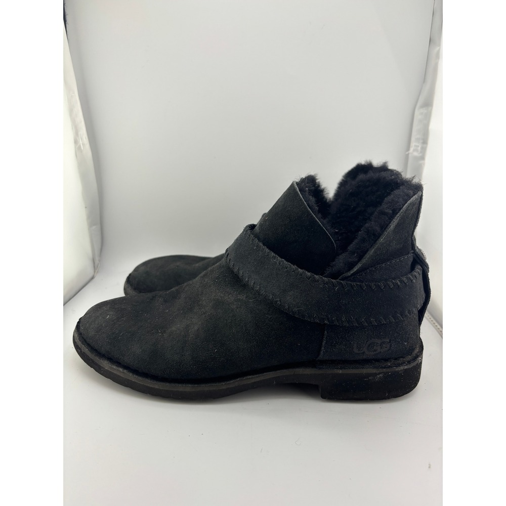 UGG Australia Black Suede Shearling Lined Ankle Boots 1012358 Womens 9